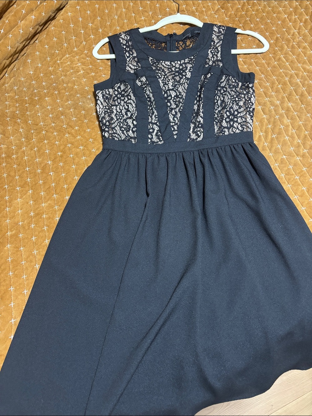 Gianni Bini Black Lace Bodice Party Dress